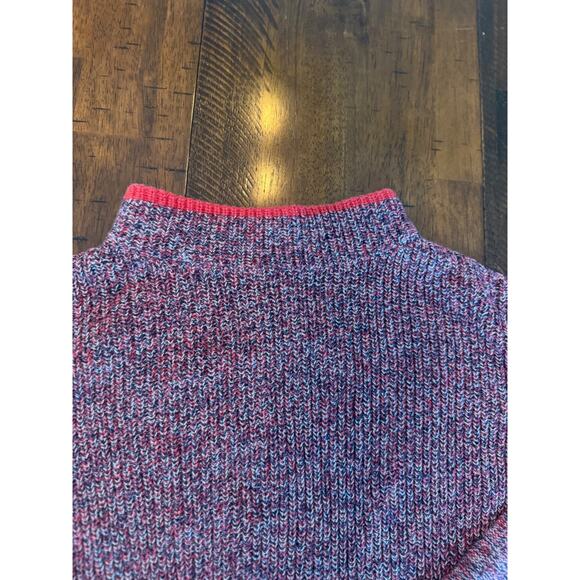 LOFT Outlet Sweater Women’s XL Pullover Knit Mock Neck Red Multi Preppy America - Picture 8 of 11